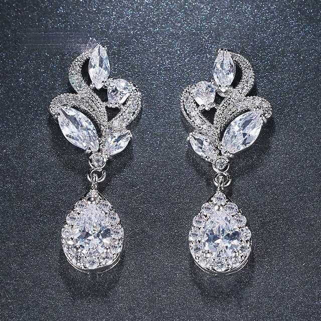  Women's Drop Earrings Earrings Cubic Zirconia Drop Pear Cut Imitation Diamond Elegant Fashion Earrings Jewelry Rose Gold / Silver / Gold For 1pc Wedding Gift Prom Work Festival