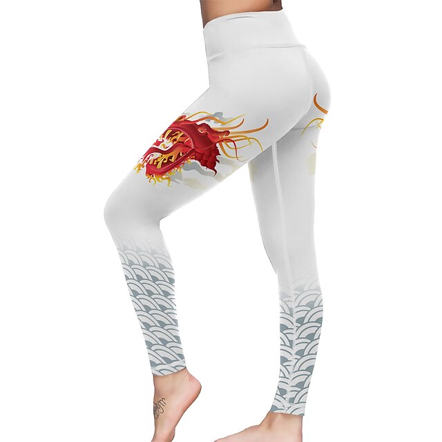  21Grams® Mujer Pantalones de yoga Alta cintura Calzas Cortas Control de barriga Levantamiento de tope Blanco Yoga Aptitud física Entrenamiento de gimnasio Verano Deportes Ropa de Deporte Alta