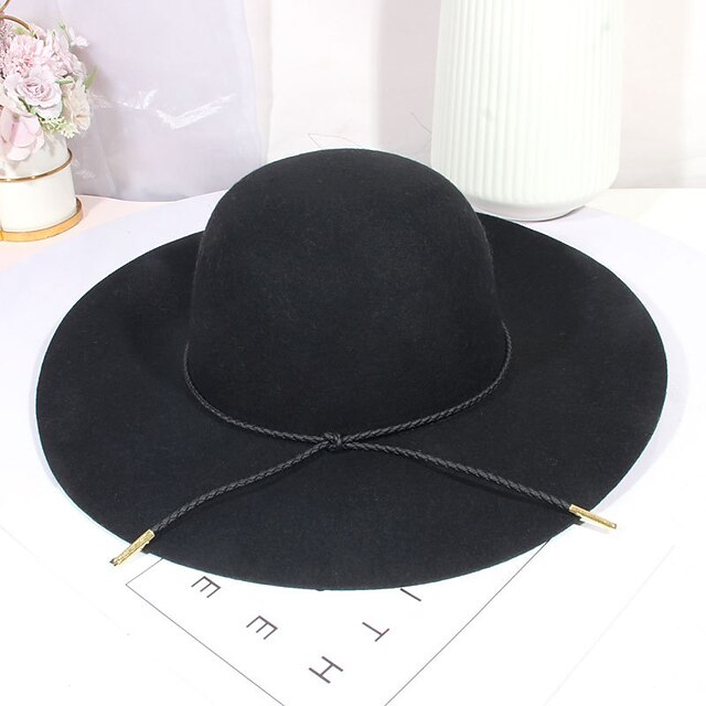  Women's Chic & Modern Party Wedding Street Party Hat Pure Color Bow Navy Black Hat Portable Sun Protection Ultraviolet Resistant / Red / Gray / Fall / Winter