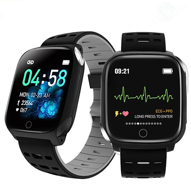  F16 pulseira inteligente ecg banda freqüência cardíaca pressão arterial de oxigênio no sangue monitoramento do sono rastreador de fitness relógio inteligente à prova d 'água