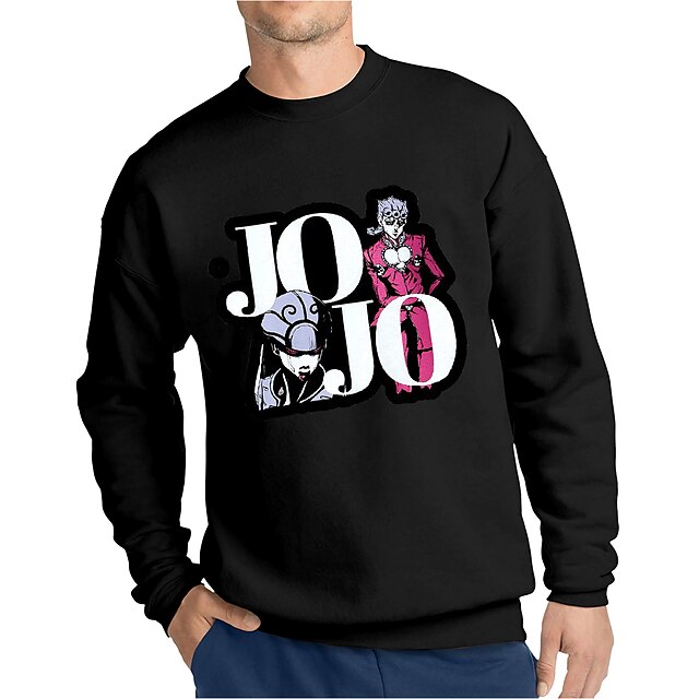  Inspireret af JoJos bisarre eventyr JOJO Cosplay kostume Hattetrøje Polyester / bomuldsblanding Grafiske tryk Printer Harajuku Grafisk Hattetrøje Til Dame / Herre
