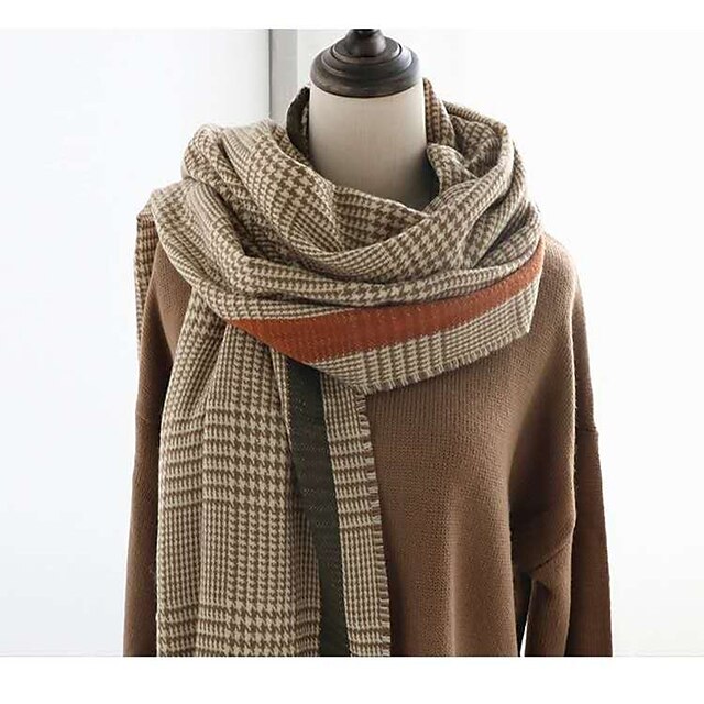  Women's Women's Shawls & Wraps Brown Christmas Scarf Houndstooth