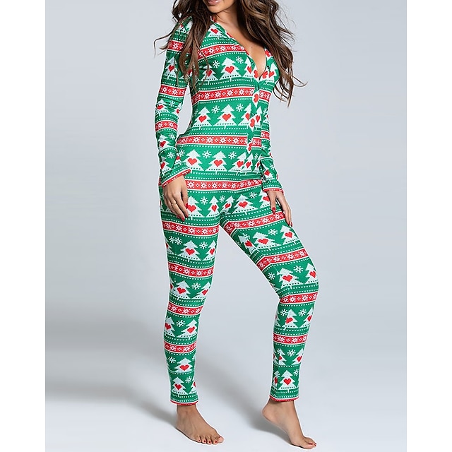  Ternos de Papai Noel Traje Cosplay Adulto Mulheres Natal Especial Tecido de poliéster Natal Pijama Macacão