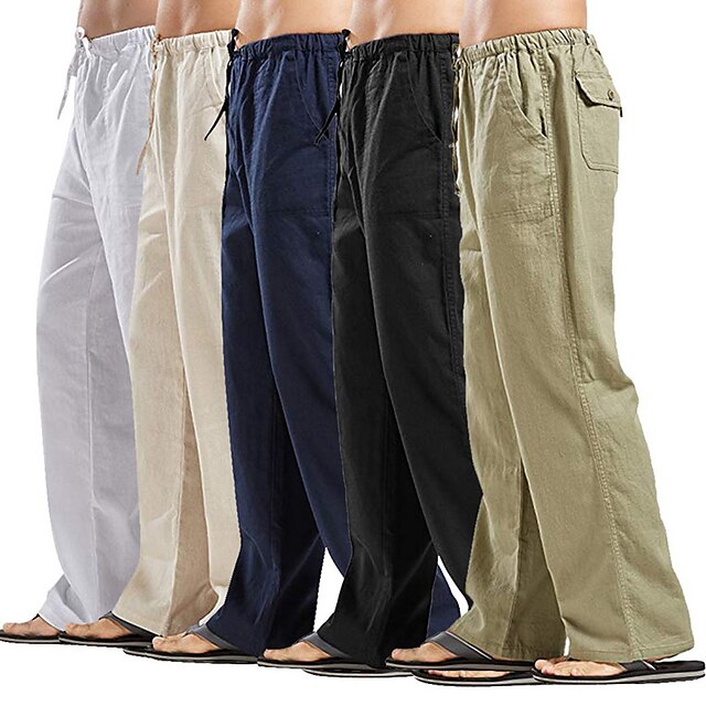  Men's Side Stripe Side Pockets Joggers Sweatpants Bottoms Spring Casual Athleisure Breathable Soft Cotton Fitness Running Walking Sportswear Activewear Solid Colored Light Blue Green White / Fall