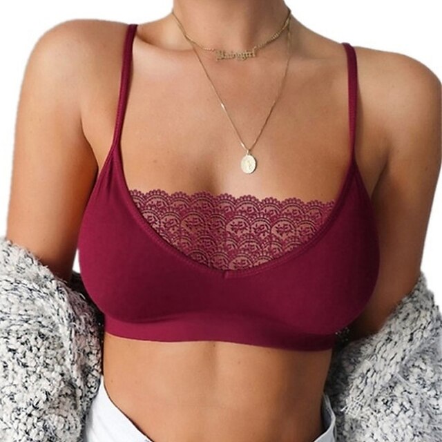  Women's Lace Sports Bras with Fixed Straps