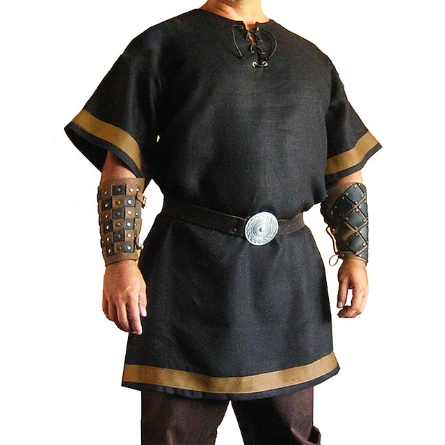  Punk & Gothic Medieval Renaissance 17th Century Blouse / Shirt Tunic Warrior Viking Plus Size Men's Party Blouse