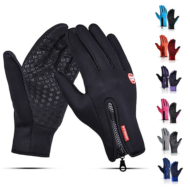  Winter Gloves Ski Gloves for Women Men PU Leather Touchscreen Thermal Warm Waterproof Full Finger Gloves Snowsports for Cold Weather Skiing Snowboarding Winter Sports Winter