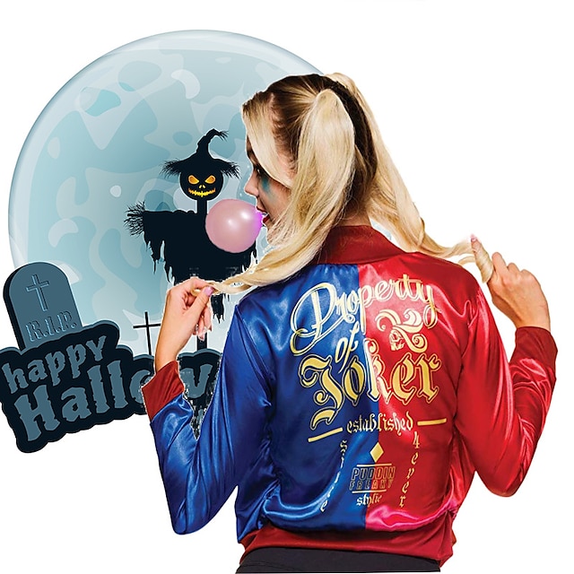  Inspireret af Selvmordskamp Harley Quinn Anime Cosplay Kostumer Japansk Cosplay jakkesæt Frakke Handsker Shorts Til Dame / T恤衫
