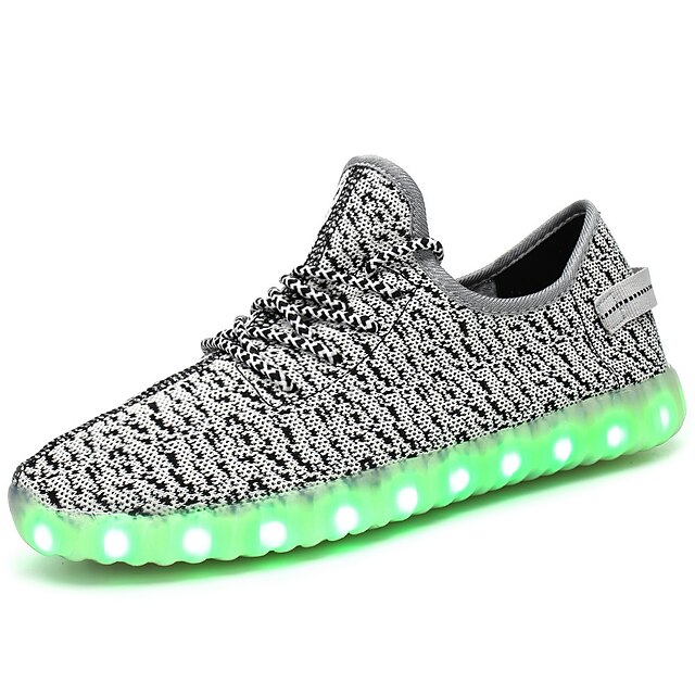  Boys' Trainers Athletic Shoes LED LED Shoes USB Charging Tulle Breathability Flashing Shoes Little Kids(4-7ys) Big Kids(7years +) Athletic Casual Outdoor Walking Shoes LED Luminous Black Pink Blue