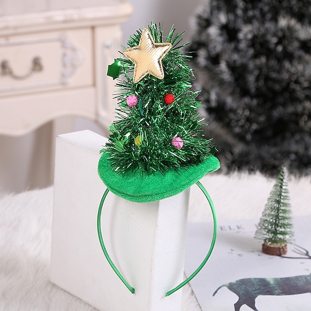  Mujer Joyería para el Cabello Navidad Moderno Sombreros Árbol de Navidad / Verde / Otoño / Invierno / Primavera / Verano