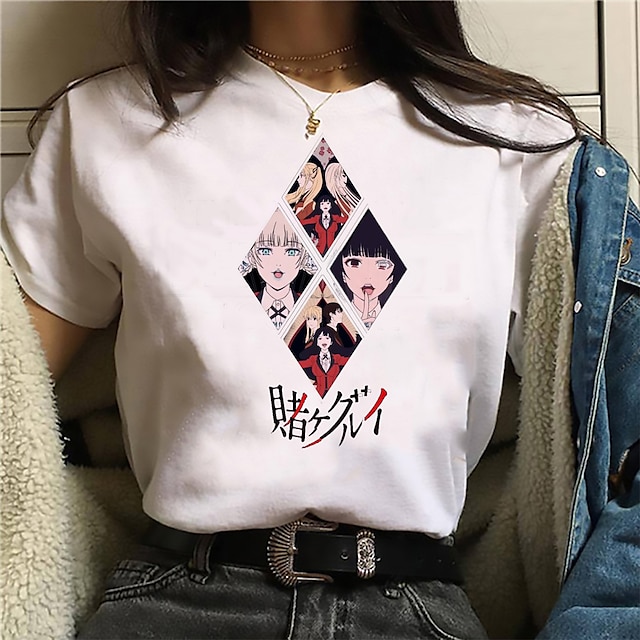  Inspirado por Gambling School Jabami Yumeko 100% Poliéster T-Shirt Animé Harajuku Gráfico Kawaii Anime Camiseta Para Hombre / Mujer / Pareja