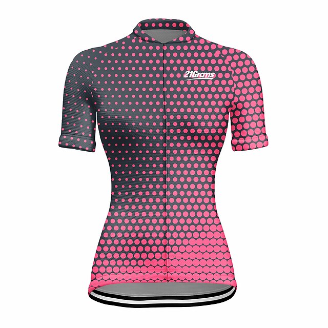 21Grams Women's Polka Dot Cycling Jersey with Quick Dry