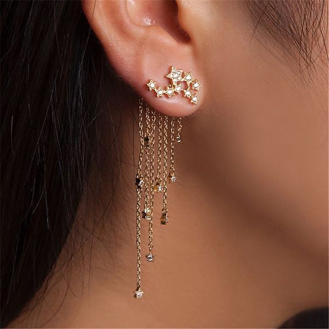  Chic & Modern Women's Star Earrings Gold Silver