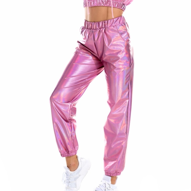  Women's Chinos Silver Black Pink Fall Winter Mid Waist Fashion Hip-Hop Party Stage Club Pocket Micro-elastic Full Length Breathable Solid Color S M L XL XXL