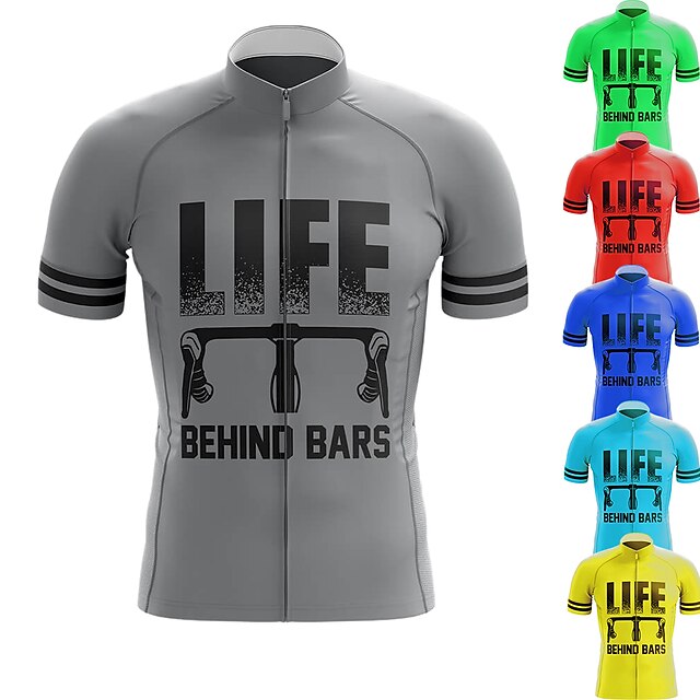  21Grams Men's Graphic Cycling Jersey with Pockets