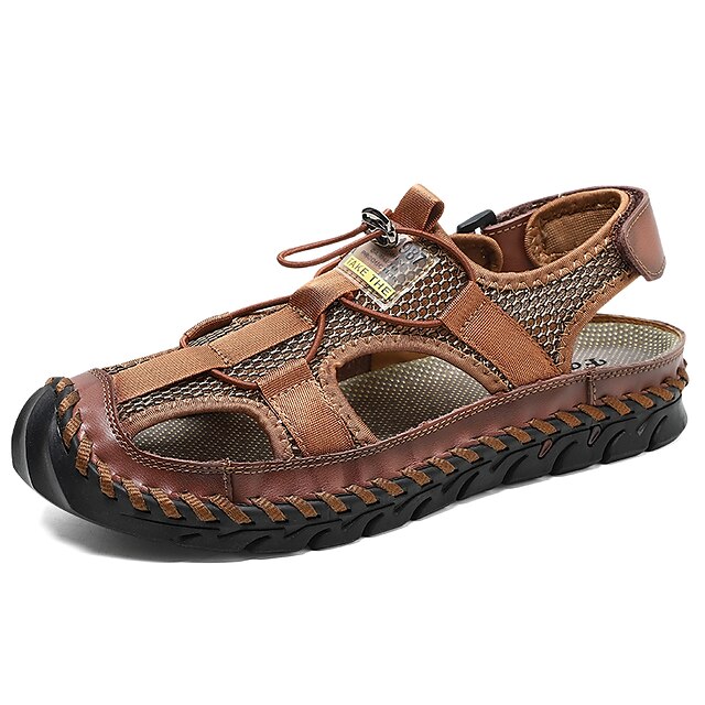  Men's Leather Hand Stitched Casual Beach Sandals
