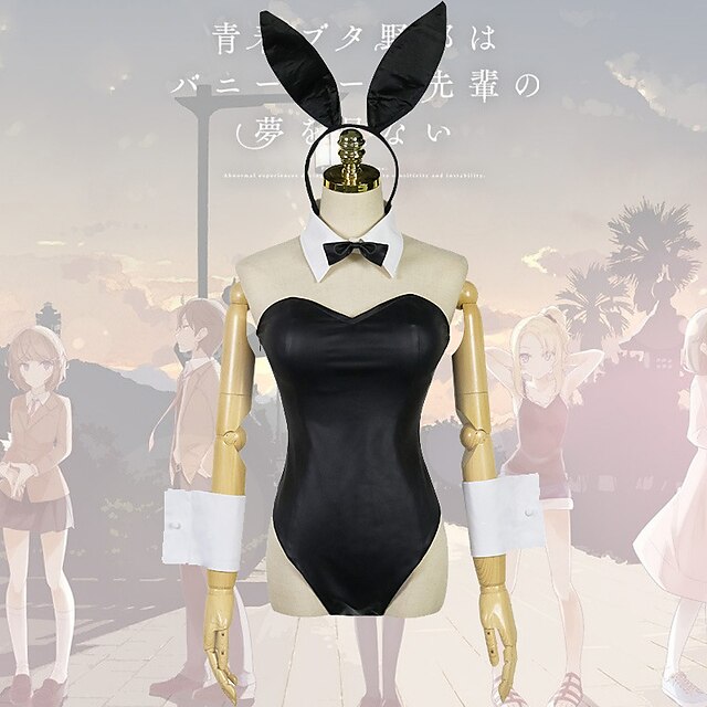  Inspiré par Rascal ne rêve pas de Bunny Girl Senpai Fille Lapin Sakurajima Mai Manga Costumes de Cosplay Japonais Costumes de Cosplay Collier Chaussettes Nœud papillon Pour Femme / Coiffure