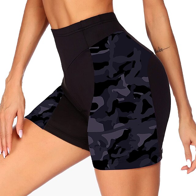  21Grams Women's Bike Shorts Cycling Shorts Bike Mountain Bike MTB Road Bike Cycling Padded Shorts / Chamois Bottoms Sports Camo / Camouflage Grey 3D Pad Breathable Quick Dry Spandex Polyester