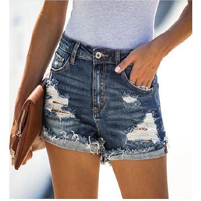  hot spot populære denim shorts mote ripped jeans