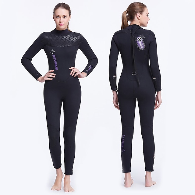  Dive&Sail Women's 5mm Full Wetsuit Diving Suit SCR Neoprene Stretchy Thermal Warm Quick Dry Back Zip Long Sleeve - Solid Color Swimming Diving Surfing Scuba Autumn / Fall Winter Spring / Summer