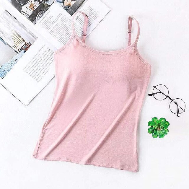  Women's Tank Top Pure Color Plus Size Street Vacation Going out Sleeveless Tank Top Crew Neck Basic Essential Comfort Sport Modal Light Pink Taro purple Ai Green S