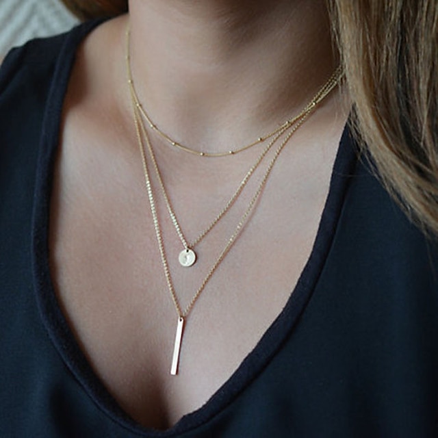  Chic & Modern Women's 3 Layered Geometry Necklace