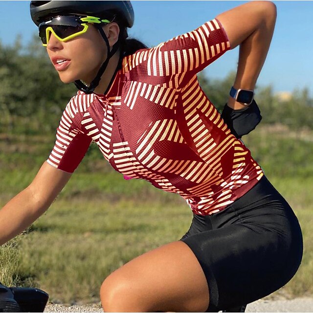 Maillot Cyclisme Femme Santic - Manches Courtes, Respirant, 3 Poches