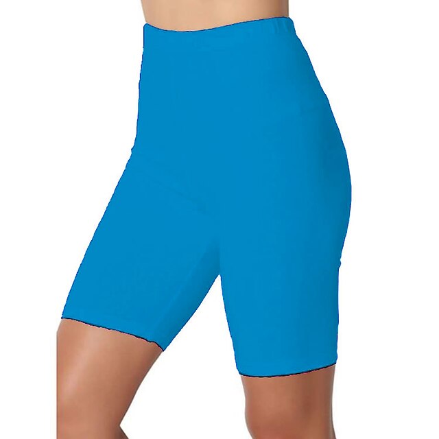  Mujer Pantalones cortos de yoga Pantalones cortos de motorista Control de barriga Levantamiento de tope Cintura elástica Yoga Aptitud física Entrenamiento de gimnasio Alta cintura Bermudas Blanco