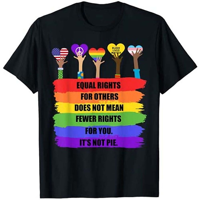  LGBT Regenbogenfahne T-Shirt-Ärmel Zeichentrick Manga Anime Harajuku Grafik Kawaii T-shirt Für Paar Herren Damen Erwachsene Heißprägen