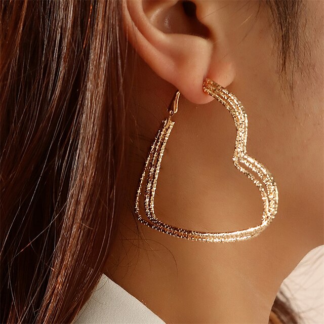  Chic & Modern Gold Heart Earrings for Women Parties