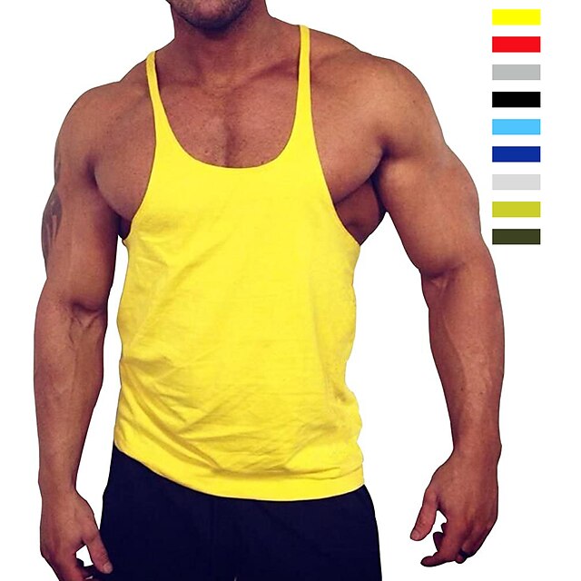  Men's Breathable Cotton Tank for Gym Running & Yoga