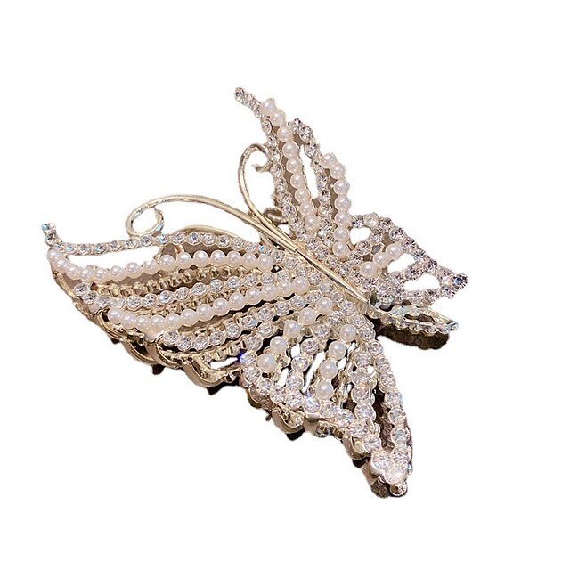  1pc Women's Girls' Hair Clip Hair Claws For Classic Butterfly Plastic Imitation Diamond Alloy 1 2 3