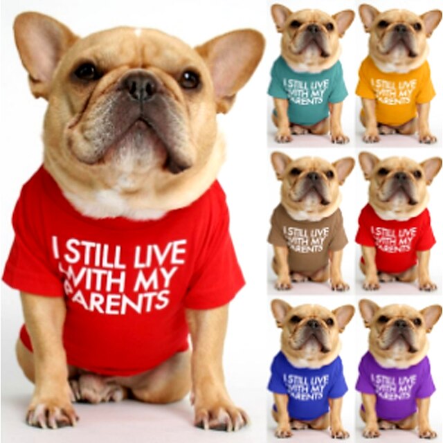  Dog Cat Shirt / T-Shirt Quotes & Sayings Outdoor Casual Daily Fashion Cute Dog Clothes Puppy Clothes Dog Outfits Breathable Costume for Girl and Boy Dog Cloth S M L XL XXL