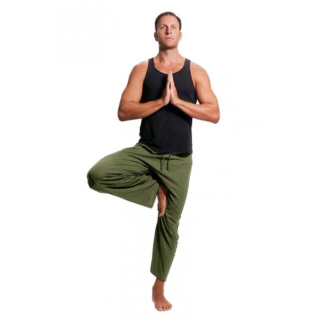  Hombre Mujer Pantalones de yoga Transpirable Secado rápido Dispersor de humedad Perneras anchas Bolsillo trasero Cintura elástica Zumba Yoga Aptitud física Tiro Medio Pantalones Prendas de abajo