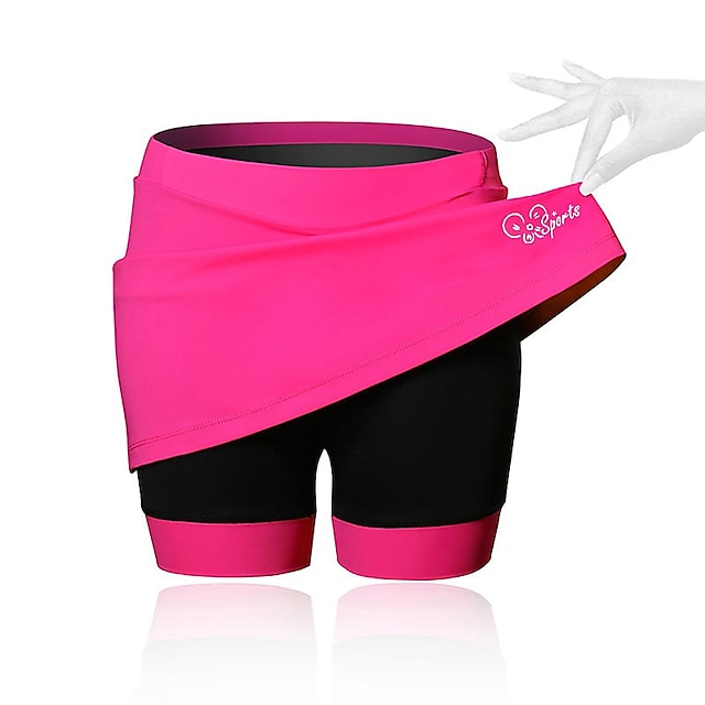  Arsuxeo Damen Hosenrock Shorts Fahhrad Semi-Form Fit (weniger enganliegende Passform) Kurze Hose Röcke MTB Mountain Rennrad Sport 3D-Pad Atmungsaktiv Videokompression Verhindert Scheuerung Dunkelgrau