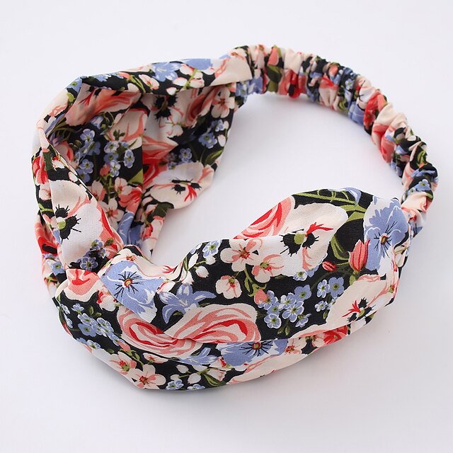  1pc Women's Hair Band Headbands For Daily Holiday Outdoor Retro Bohemian Theme Fabric Black Pink