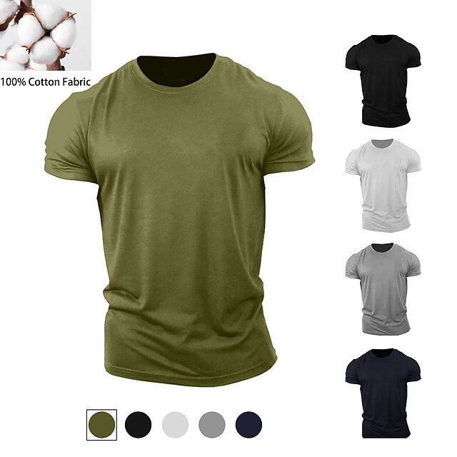  Men's Unisex T shirt Tee Crew Neck Graphic Prints Army Green Navy Blue Gray White Black Expression Hot Stamping Outdoor Street Print Clothing Apparel Sports Designer Casual Big and Tall / Summer
