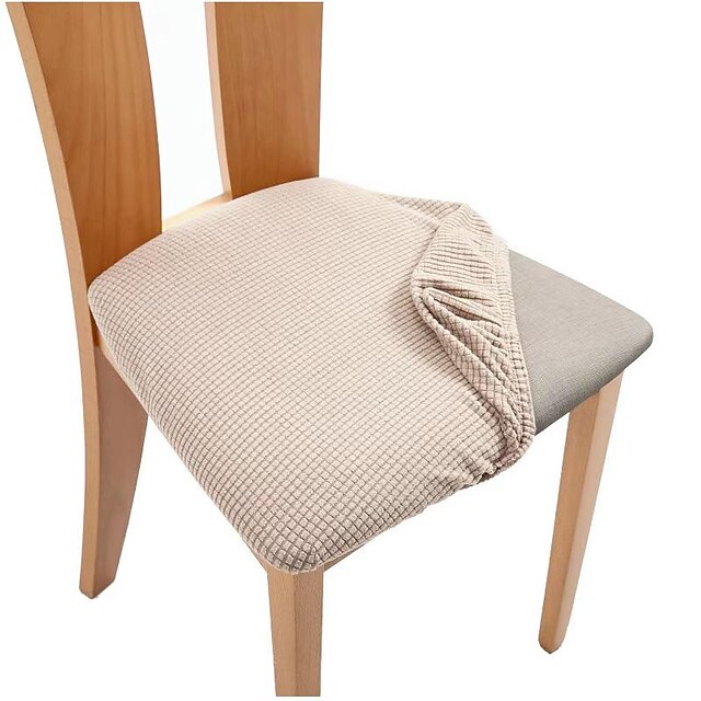  Dinning Chair Seat Cover Stretch Chair Slipcover Soft Plain Solid Color Durable Washable Furniture Protector For Dinning Room Party