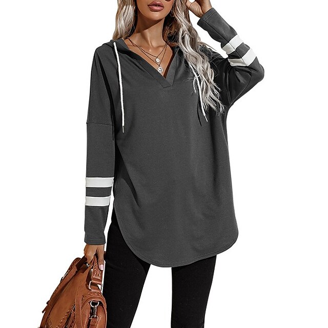  Women's Hoodie Pullover Solid Color Casual Daily Sports Streetwear Casual Clothing Apparel Hoodies Sweatshirts  Gray Army Green