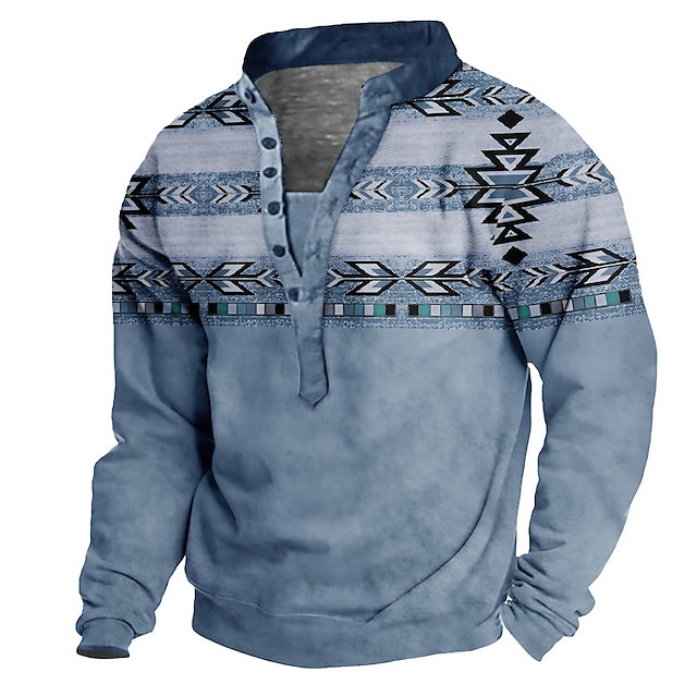 Men's Unisex Sweatshirt Pullover Button Up Hoodie Tribal Graphic Prints Casual Daily Sports Print 3D Print Boho Streetwear Designer Clothing Apparel Hoodies Sweatshirts  Long Sleeve Blue Brown