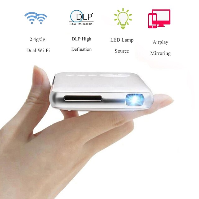  DL-S6 Mini Projector Android 7.1.2 5000mAh Battery Handheld Mini LED Projector WiFi Bluetooth DLP 1080P Beamer Support AirPlay Miracast AC3