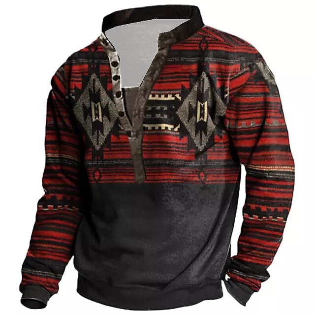  Herren Unisex Pullover Zur Seite fahren Kapuzenpullover mit Knöpfen Farbblock Streifen Grafik-Drucke Casual Täglich Sport Bedruckt 3D-Druck Strassenmode Designer Casual Bekleidung Kapuzenpullover