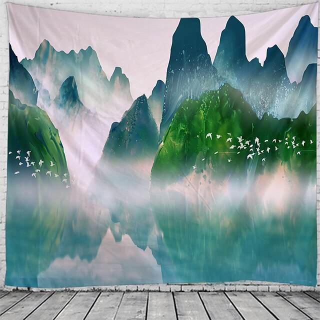  arazzo da parete arte arredamento coperta tenda picnic tovaglia appesa casa camera da letto soggiorno dormitorio decorazione montagna foresta albero tramonto alba natura paesaggio