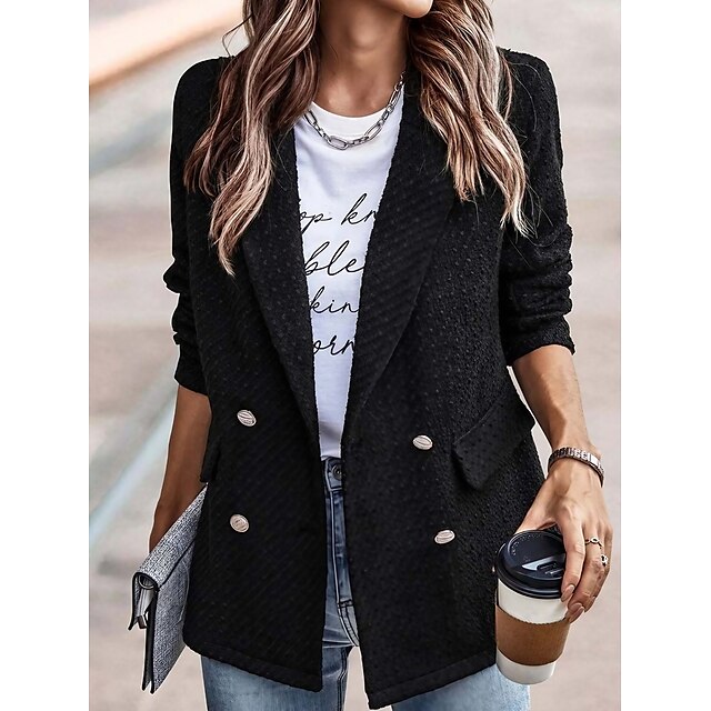  'Casual Women's Street Style Blazer with Pockets'
