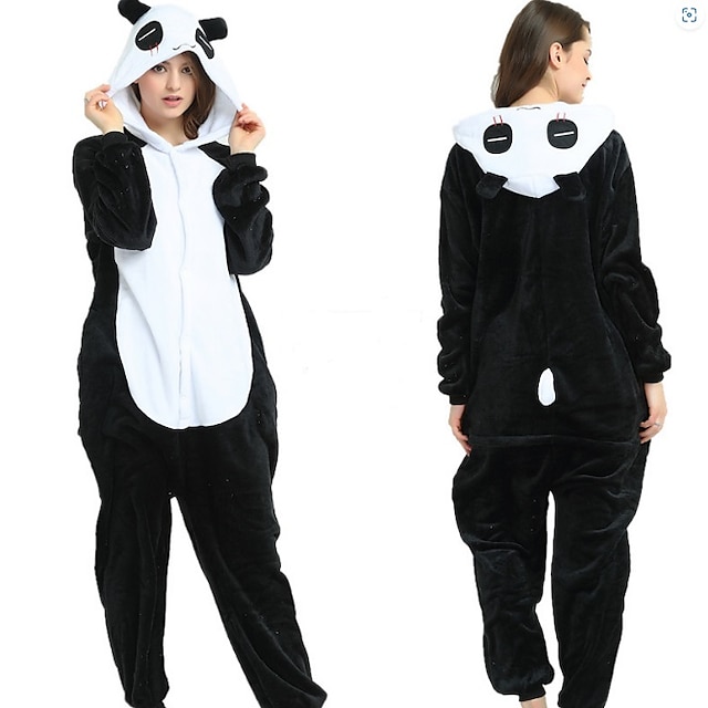  Adults' Kigurumi Pajamas Nightwear Camouflage Panda Cartoon Onesie Pajamas Polar Fleece Cosplay For Christmas Men's Women's Boys Animal Sleepwear Cartoon Festival / Holiday Costumes / Washable