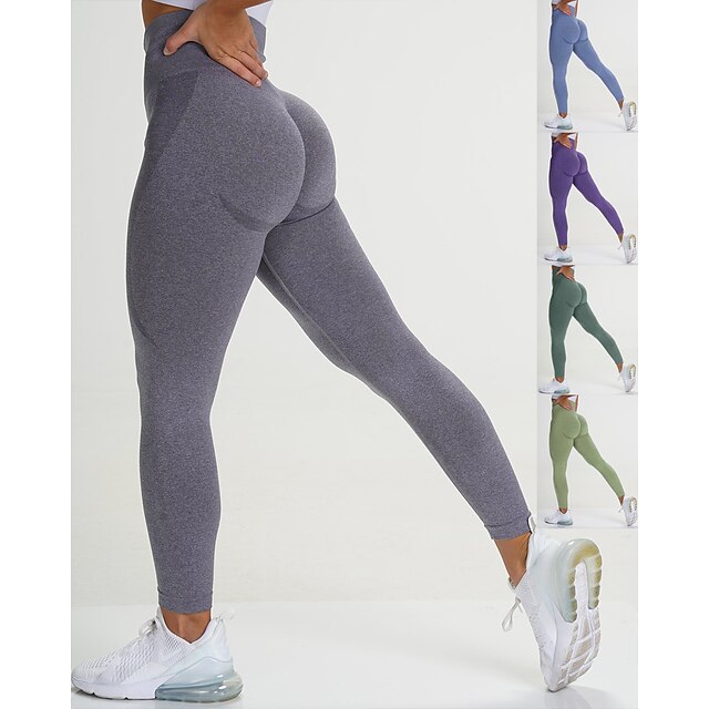  Mujer Pantalones de yoga Control de barriga Levantamiento de tope Estiramiento de 4 maneras Sin costura Aptitud física Entrenamiento de gimnasio Corriendo Alta cintura Mallas Leggings Leggings