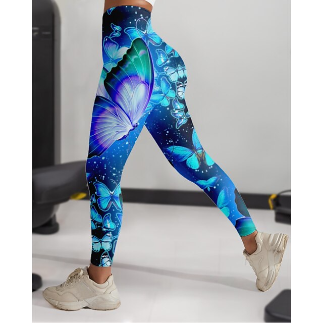  Women's Yoga Pants Tummy Control Butt Lift Moisture Wicking Yoga Fitness Gym Workout High Waist Tights Leggings Bottoms White Green Purple Winter Sports Activewear Stretchy / Athletic / Athleisure