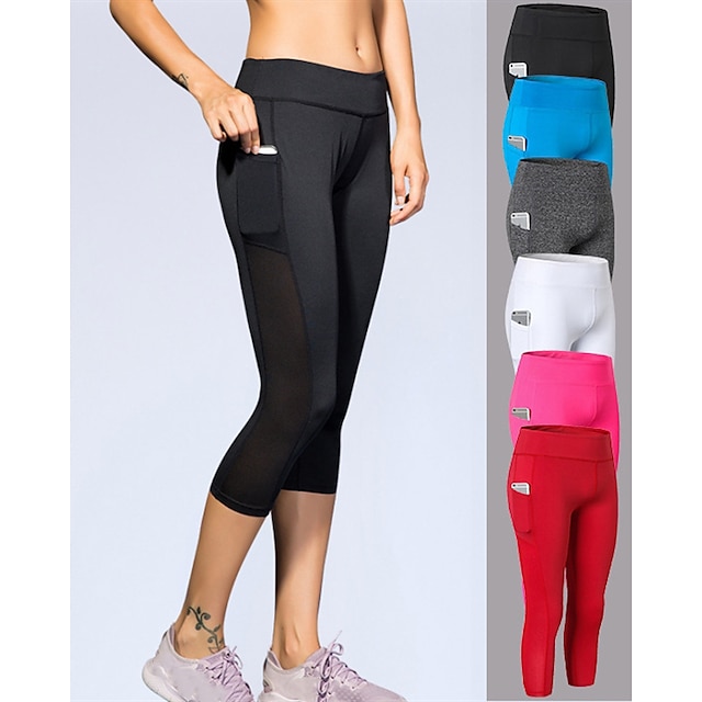  Women's Breathable Spandex Running Tights with Phone Pocket