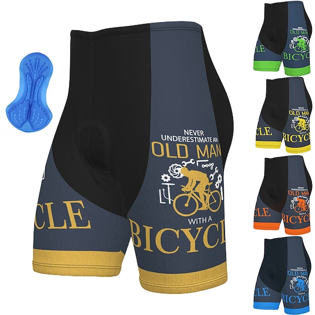  21Grams Men's Bike Shorts Cycling Padded Shorts Bike Mountain Bike MTB Road Bike Cycling Shorts Padded Shorts / Chamois Sports Graphic Patterned Light Blue Green 3D Pad Breathable Quick Dry Spandex