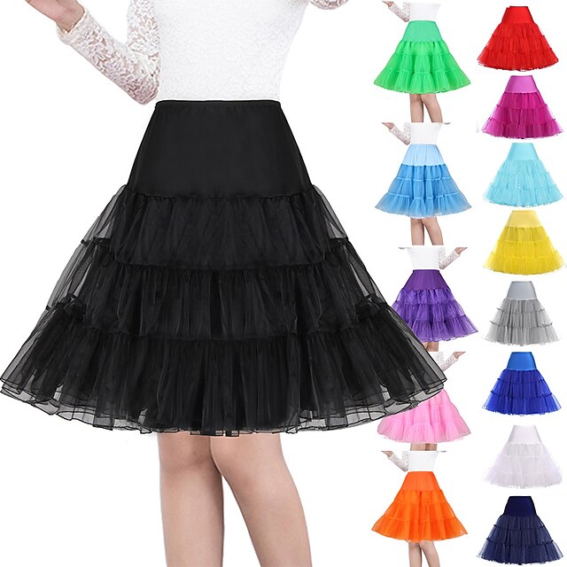  Princess Lolita 1950s Petticoat Hoop Skirt Tutu Under Skirt Crinoline Knee Length Women's